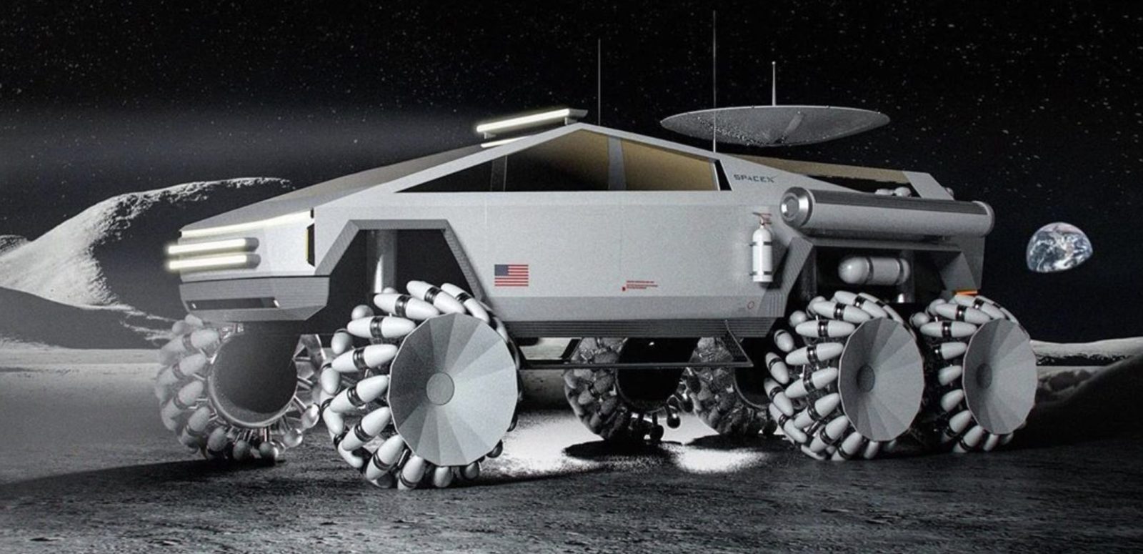 tesla cybertruck modified as awesome lunar vehicle could it be e reality